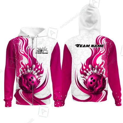 Zip Hoodie||Pink