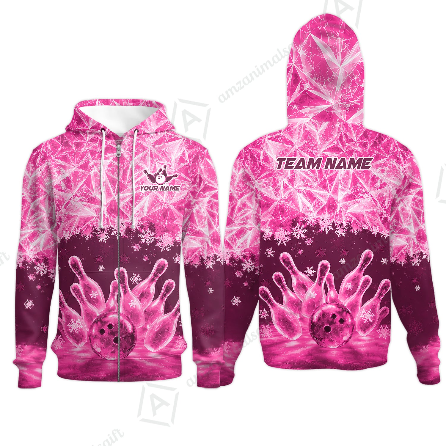 Zip Hoodie||Pink