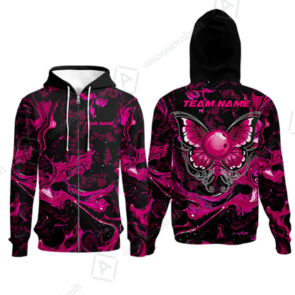 Zip Hoodie||Pink