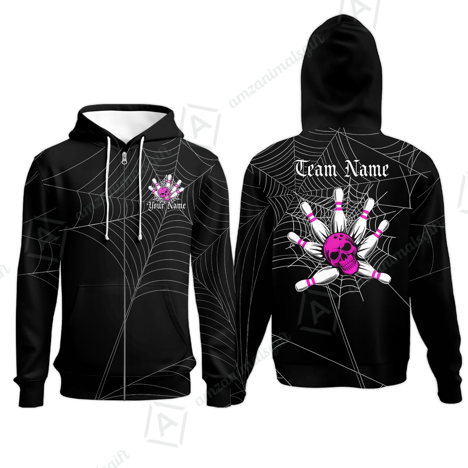 Zip Hoodie||Pink