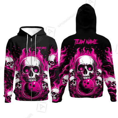 Zip Hoodie||Pink