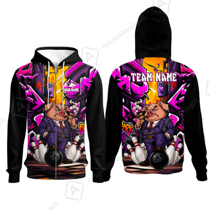 Zip Hoodie||Purple