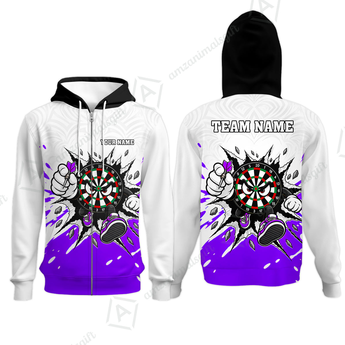 Zip Hoodie||Purple