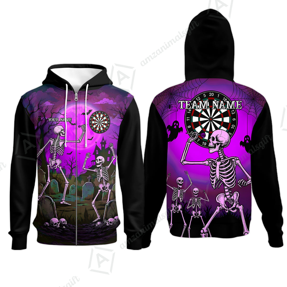 Zip Hoodie||Purple