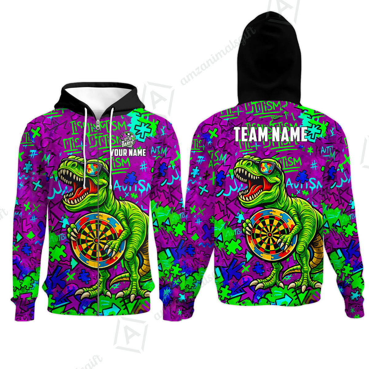 Zip Hoodie||Purple
