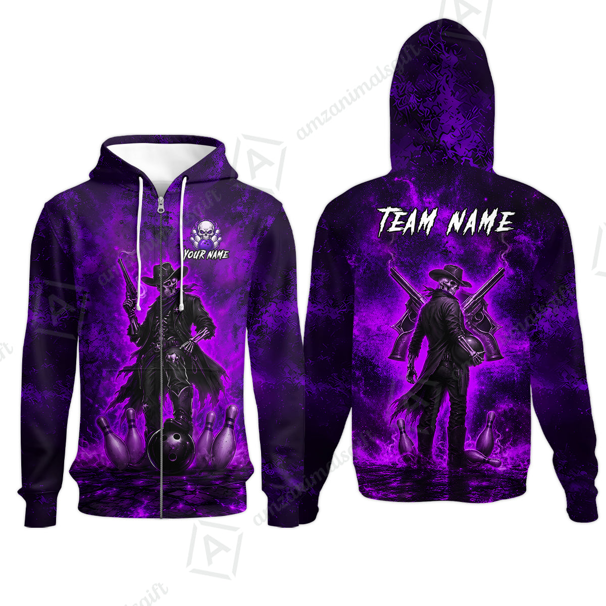 Zip Hoodie||Purple