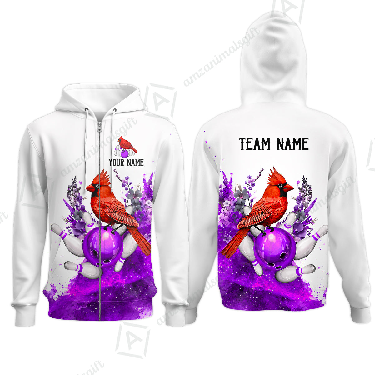 Zip Hoodie||Purple