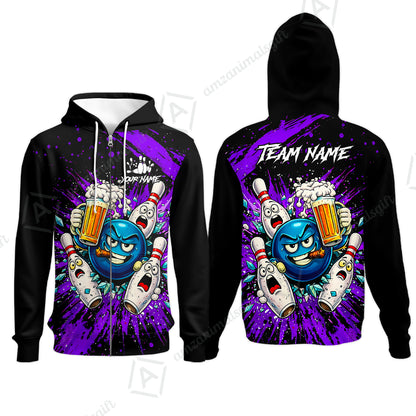 Zip Hoodie||Purple