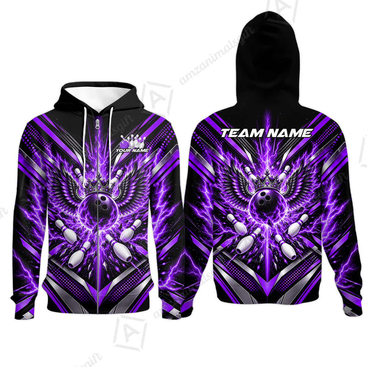 Zip Hoodie||Purple