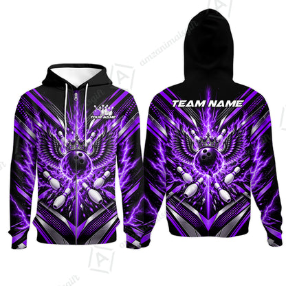 Zip Hoodie||Purple