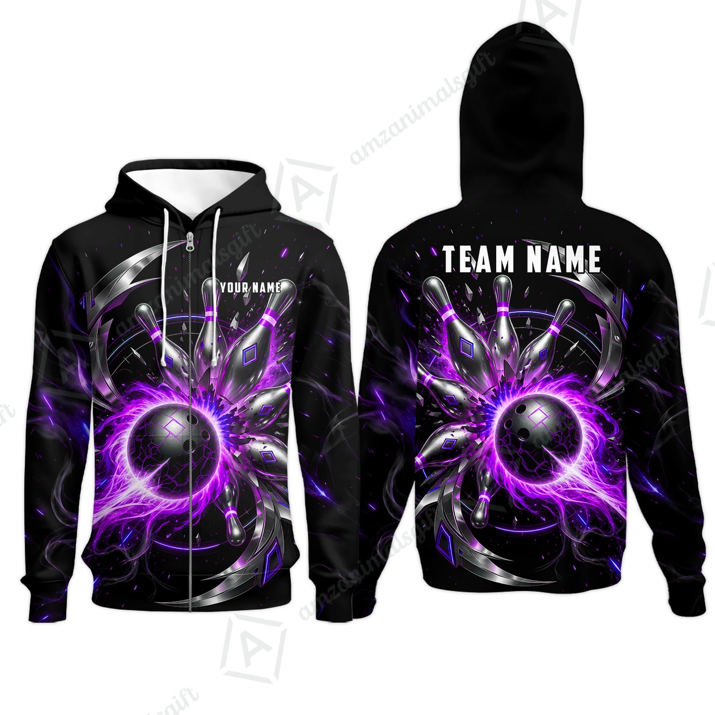 Zip Hoodie||Purple