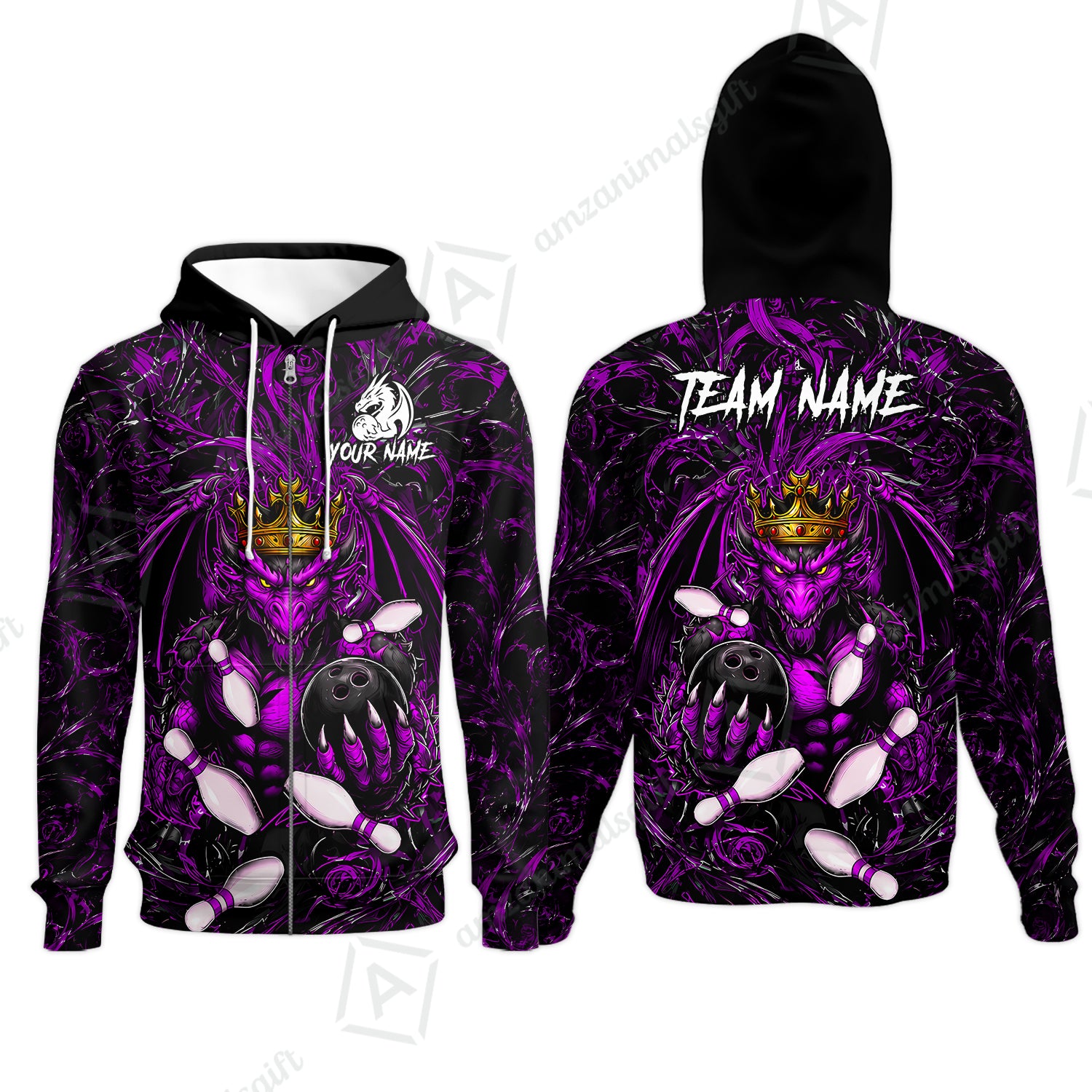 Zip Hoodie||Purple