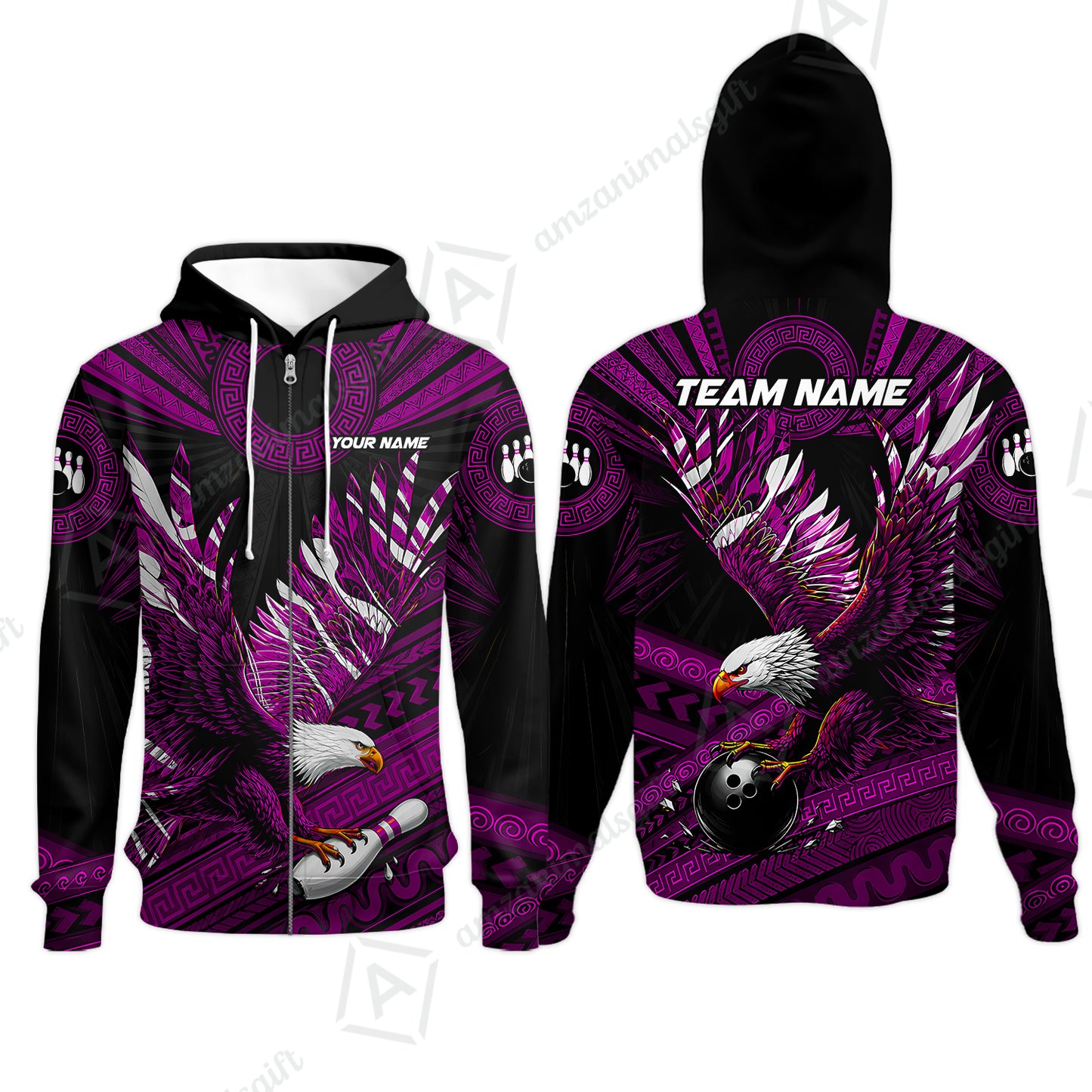 Zip Hoodie||Purple