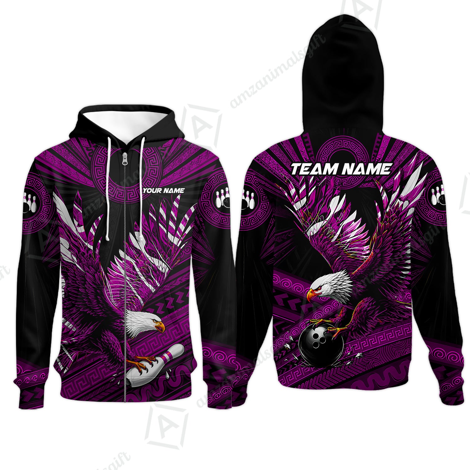 Zip Hoodie||Purple