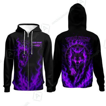 Customized Fire Wolf Dartboard Multicolor Darts Jersey, Personalized Name And Team Name For Players