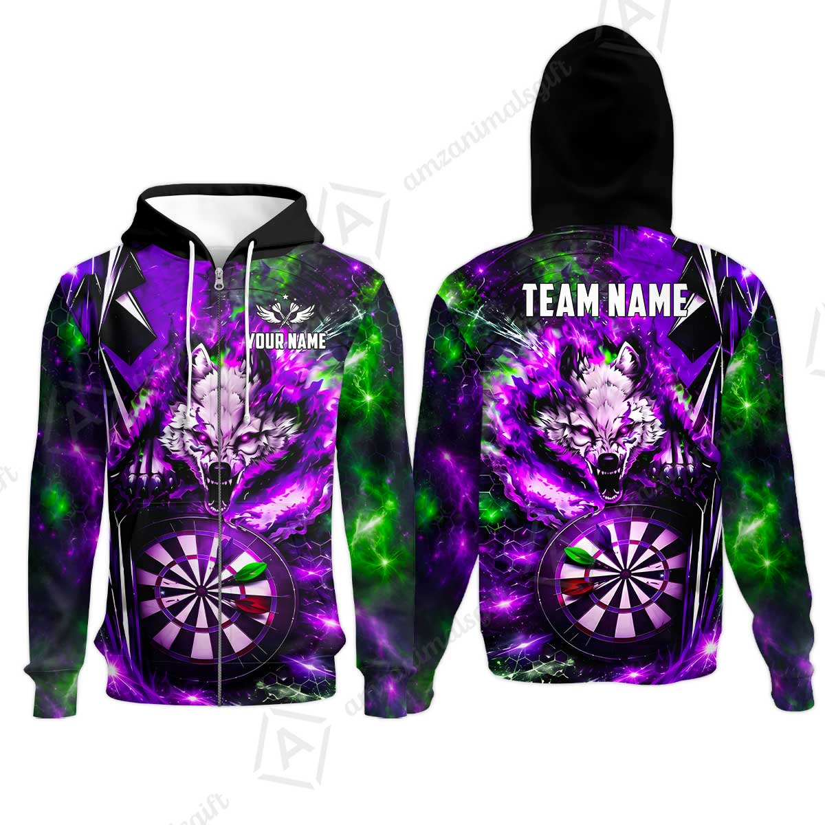 Zip Hoodie||Purple