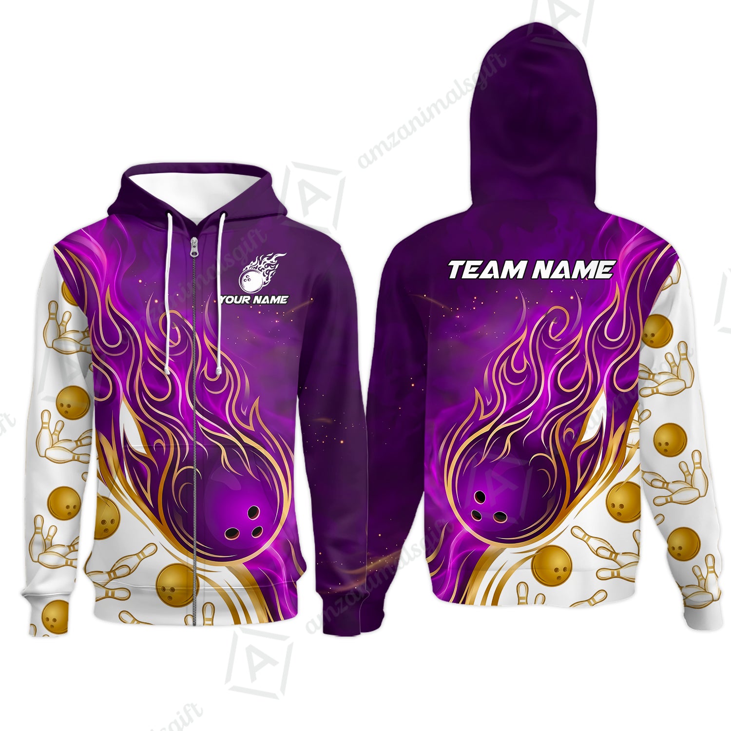 Zip Hoodie||Purple