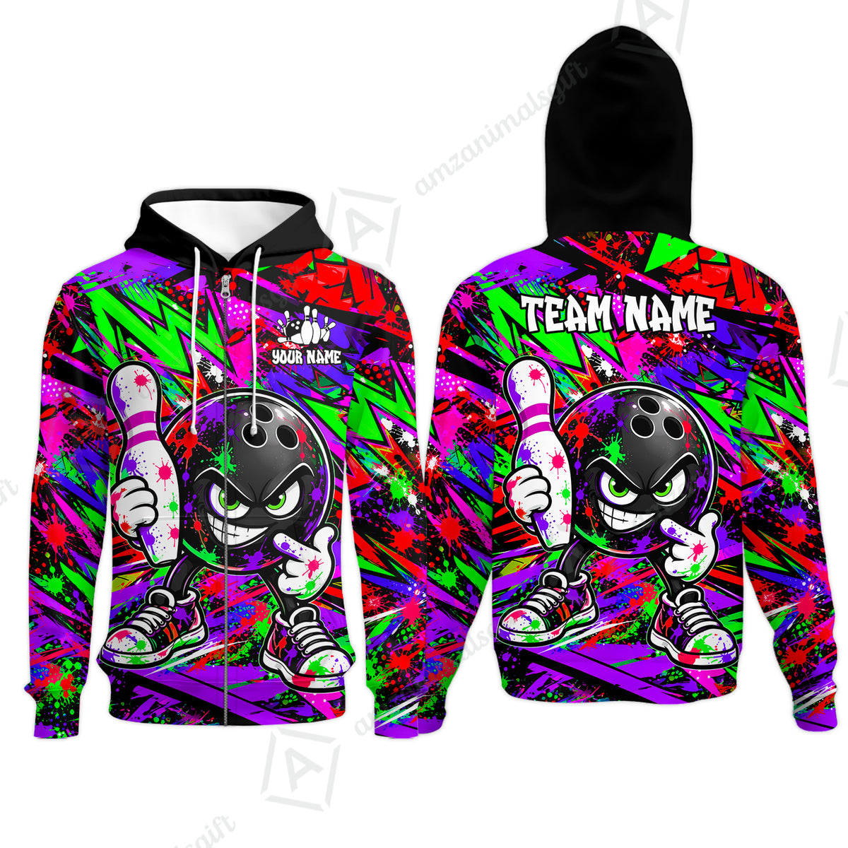 Zip Hoodie||Purple