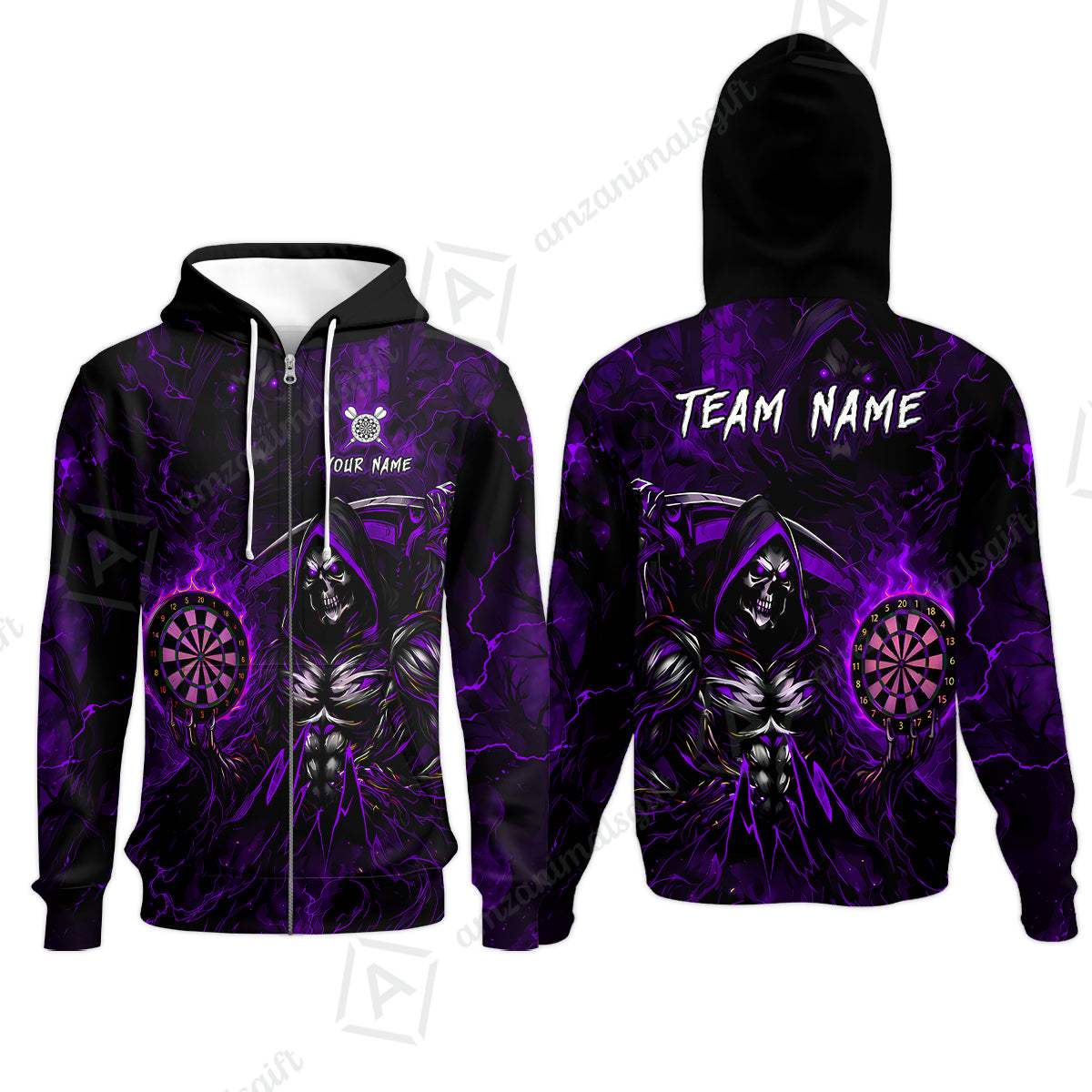 Zip Hoodie||Purple
