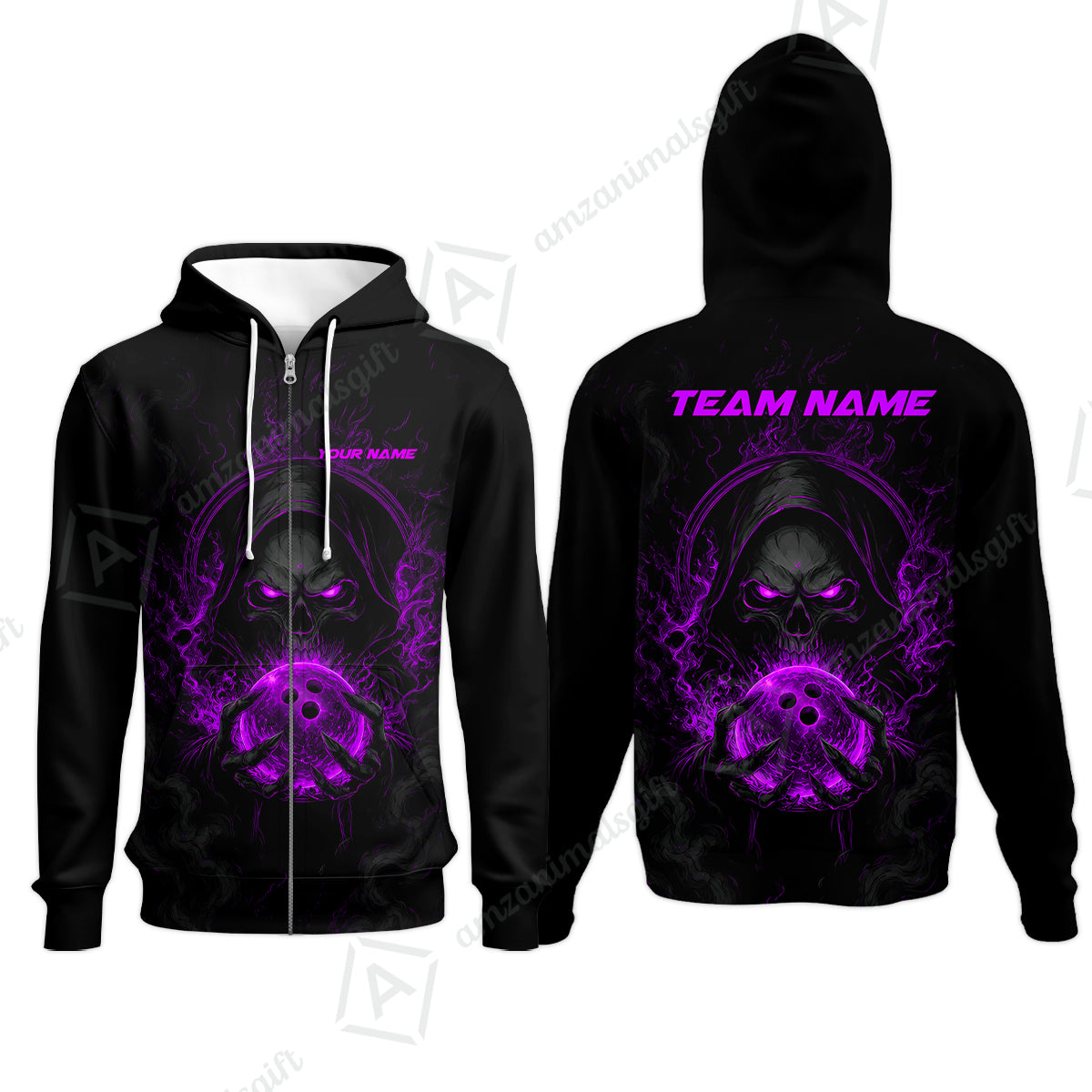 Zip Hoodie||Purple