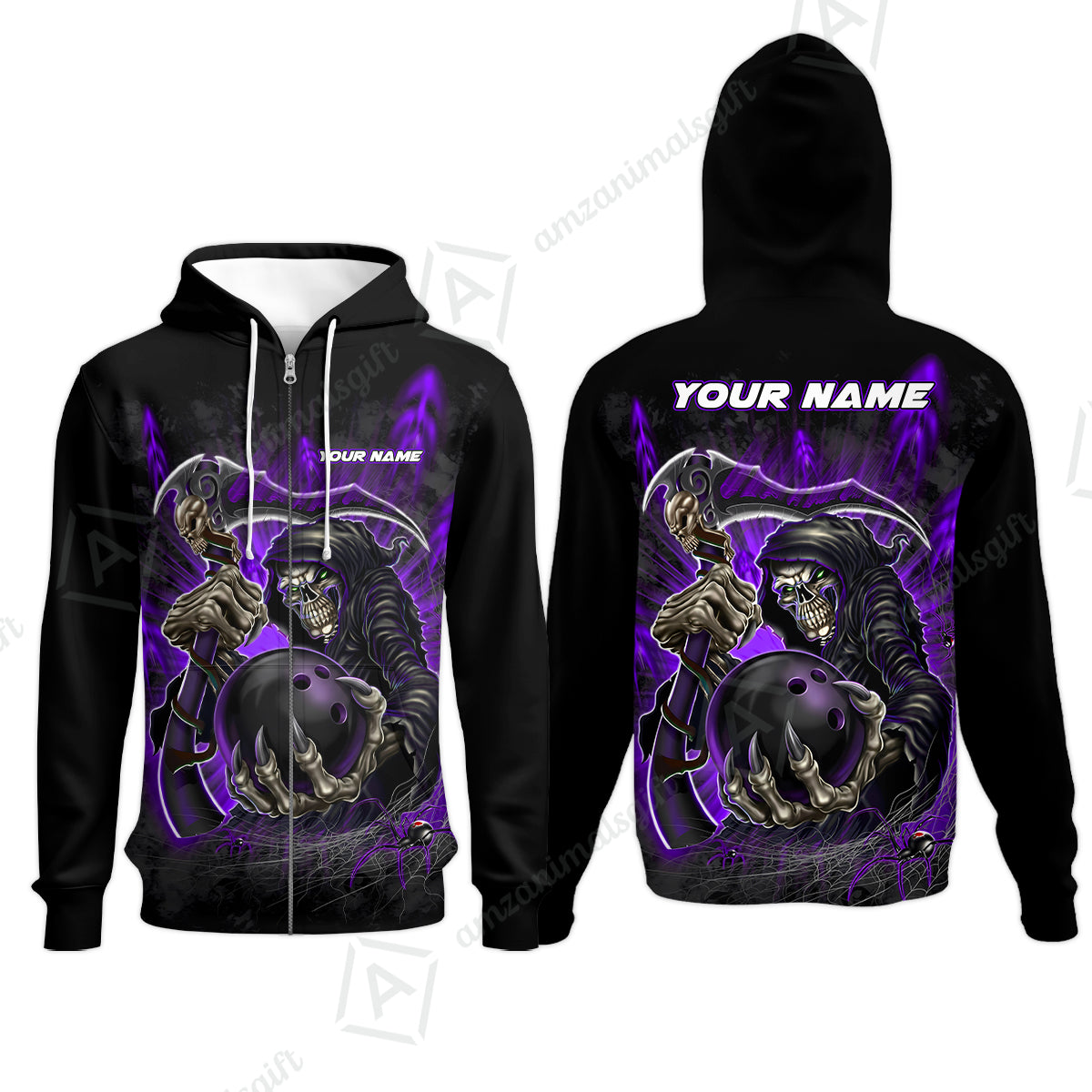 Zip Hoodie||Purple