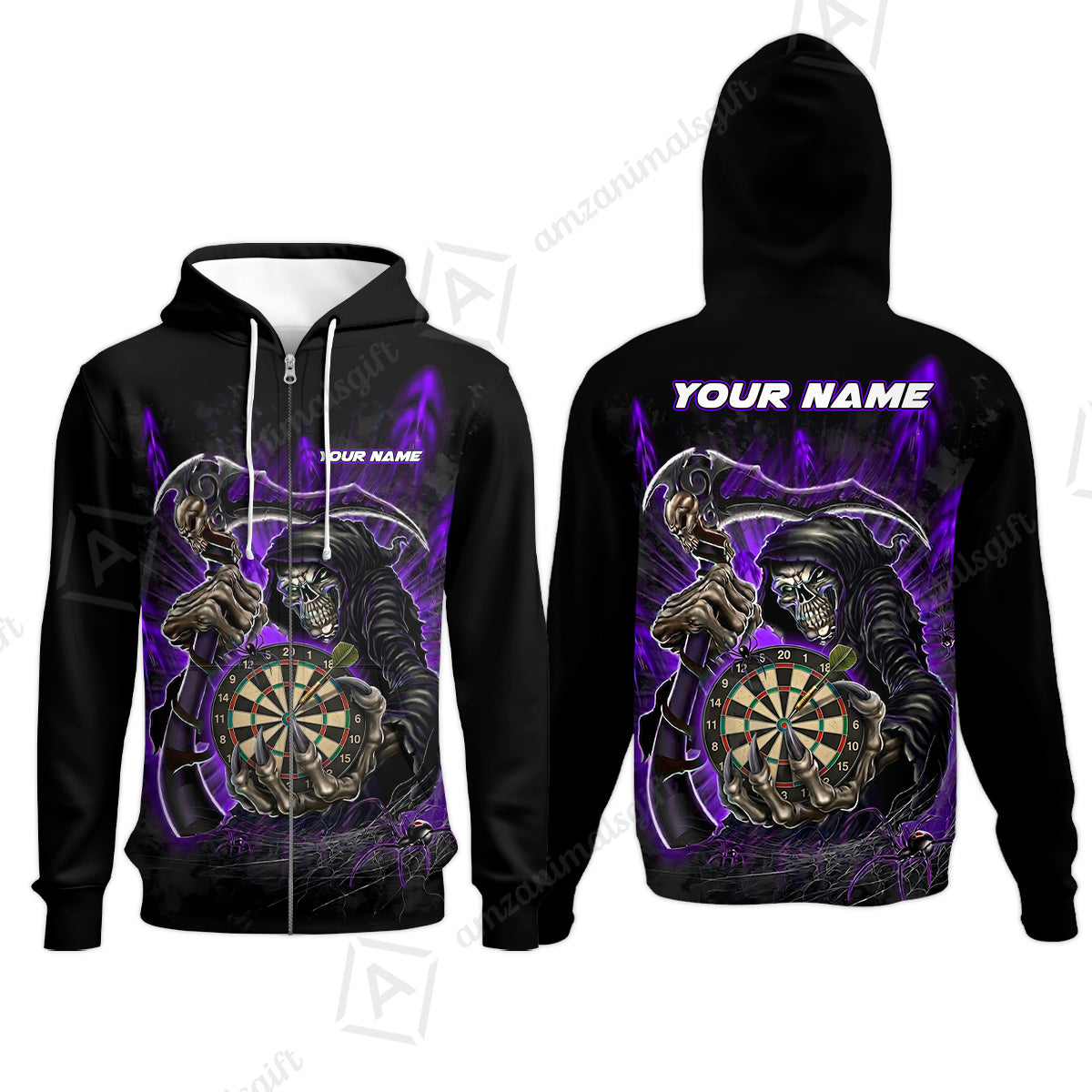 Zip Hoodie||Purple