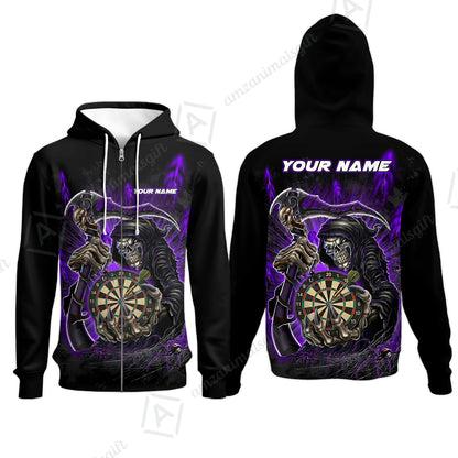 Zip Hoodie||Purple