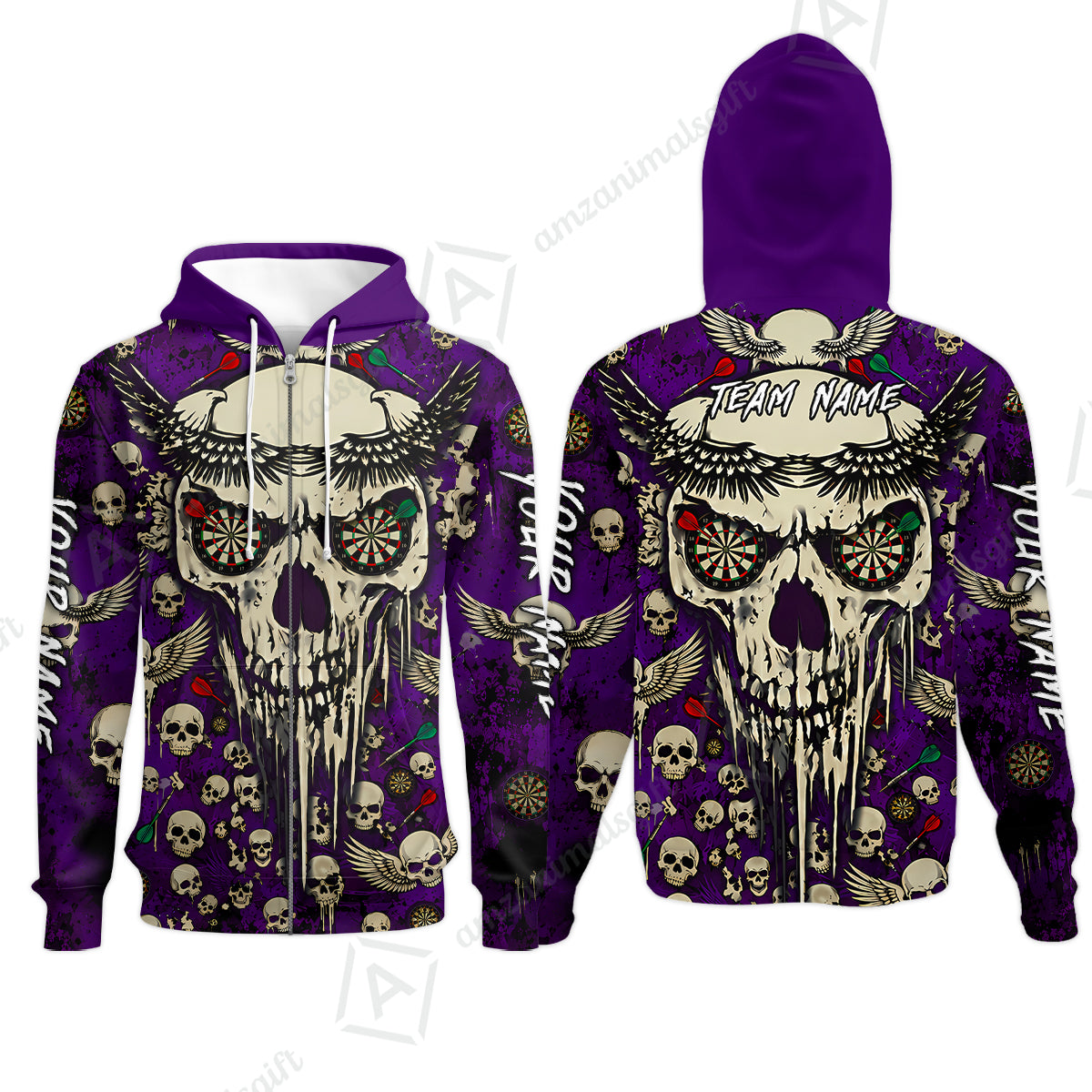 Zip Hoodie||Purple