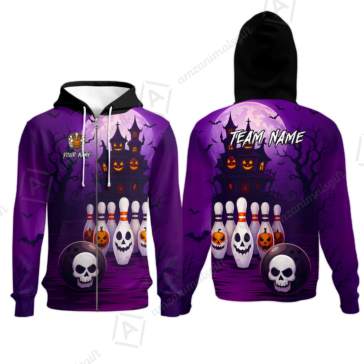 Zip Hoodie||Purple