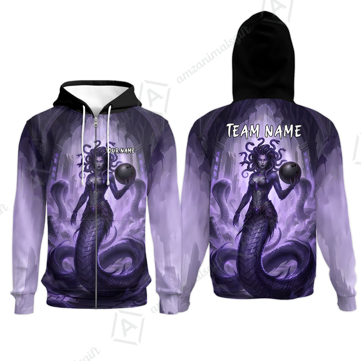 Zip Hoodie||Purple
