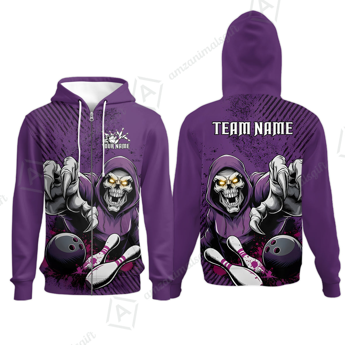 Zip Hoodie||Purple