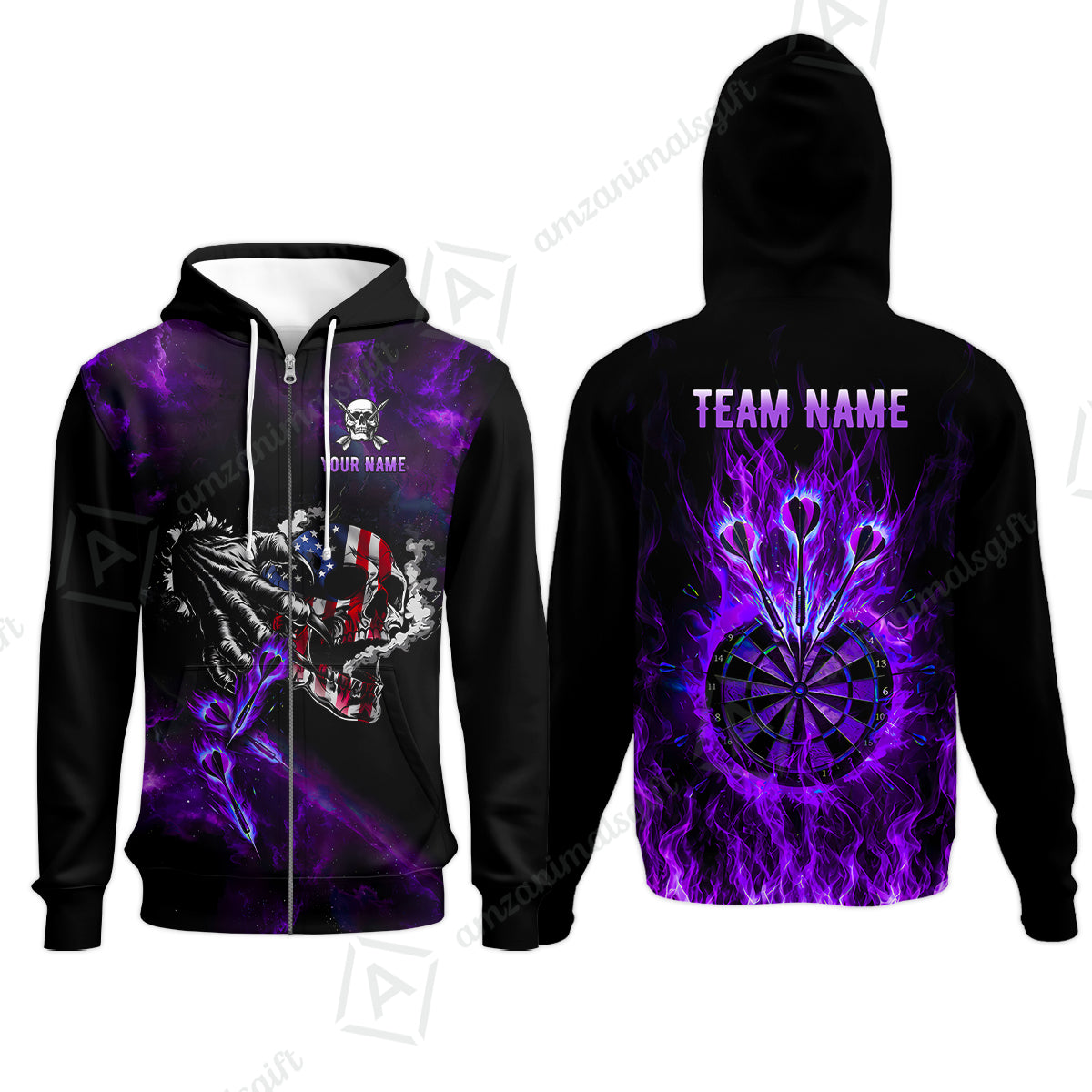 Zip Hoodie||Purple