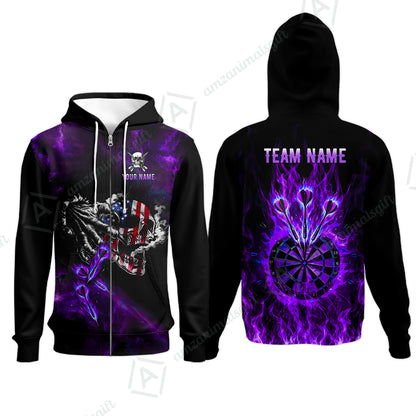Zip Hoodie||Purple