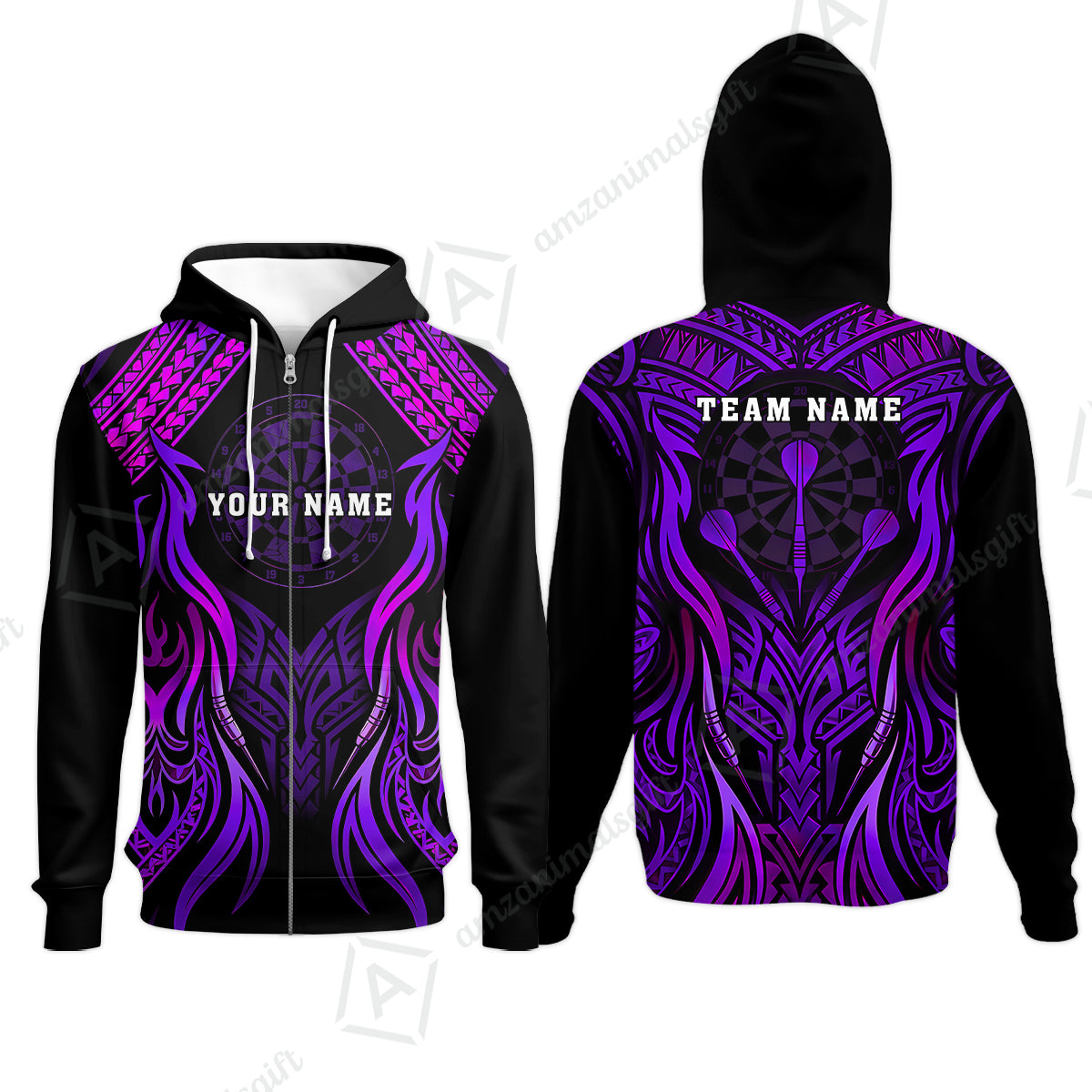 Zip Hoodie||Purple