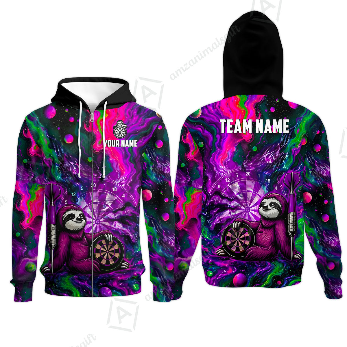 Zip Hoodie||Purple