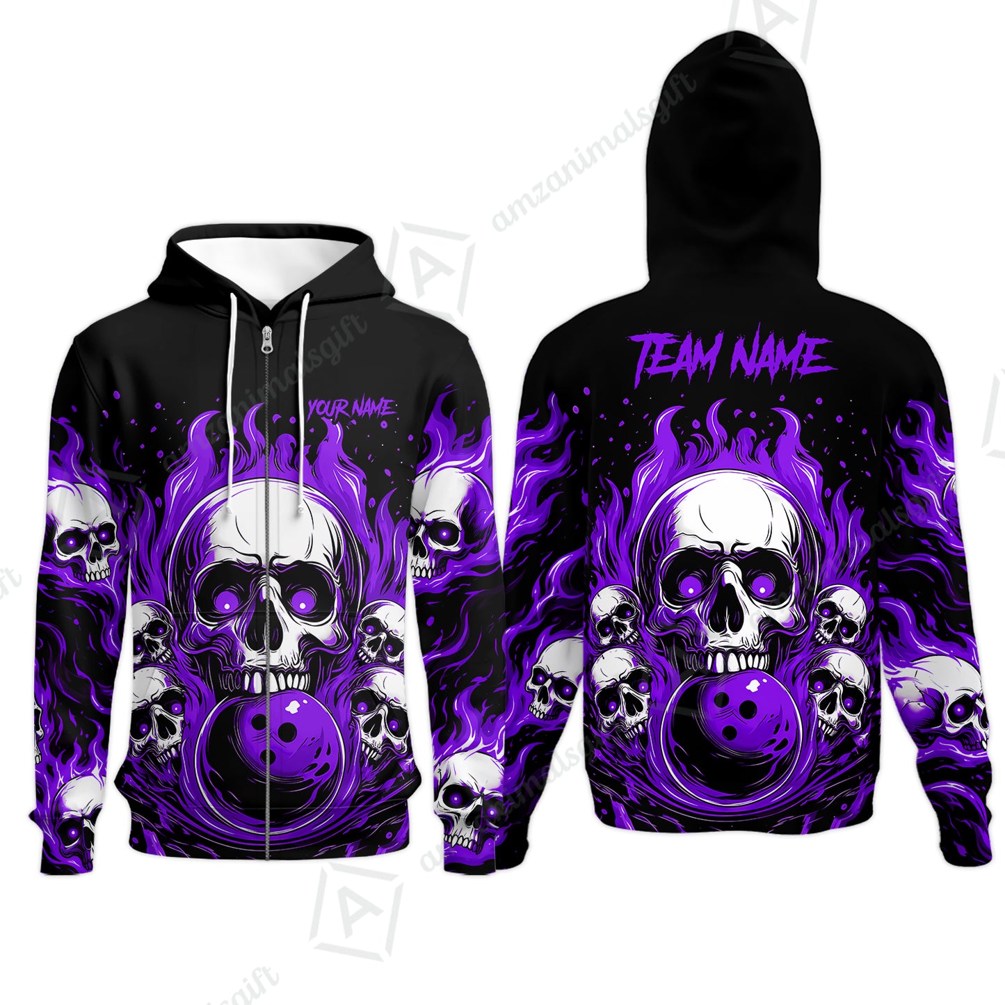 Zip Hoodie||Purple