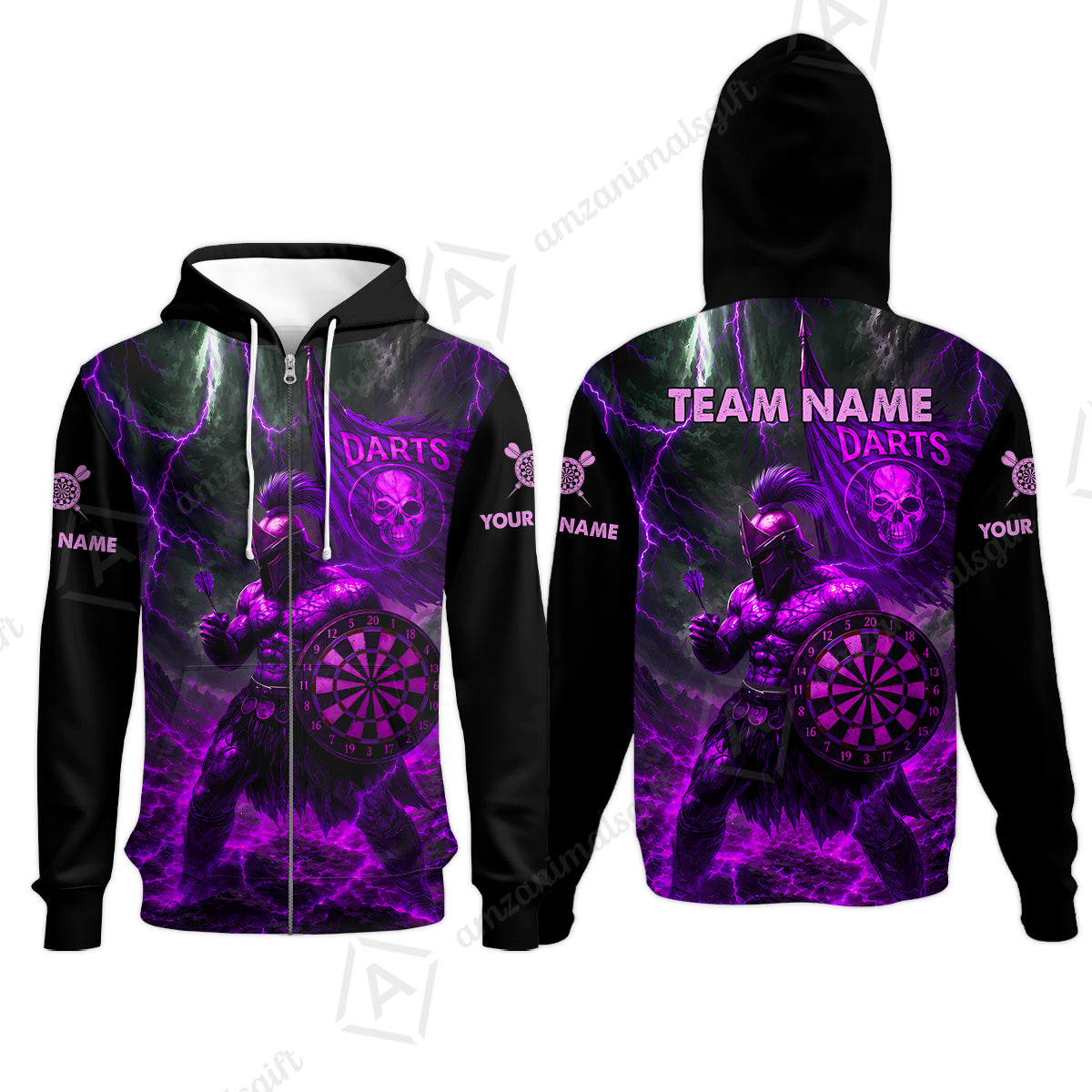 Zip Hoodie||Purple