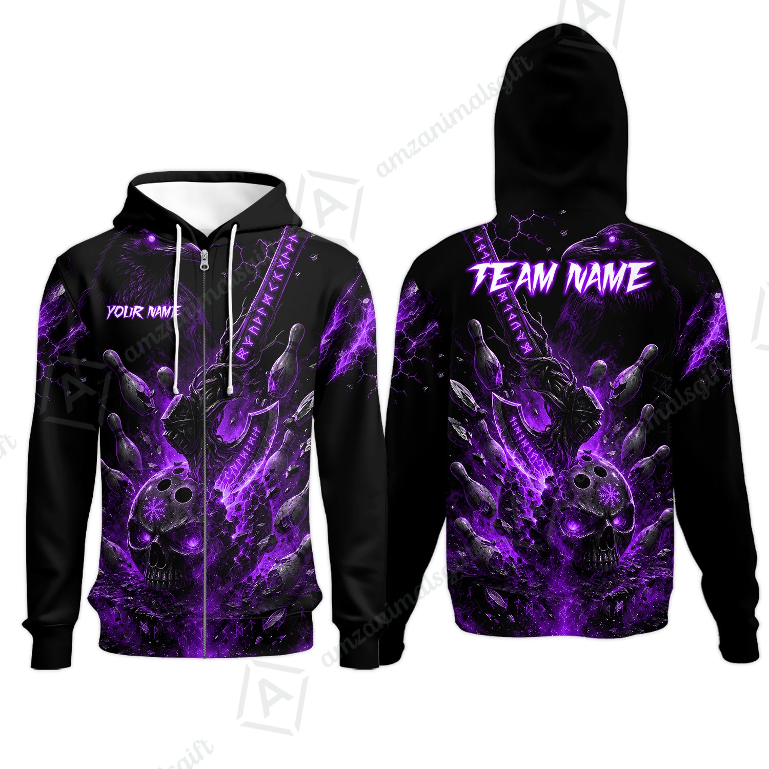 Zip Hoodie||Purple
