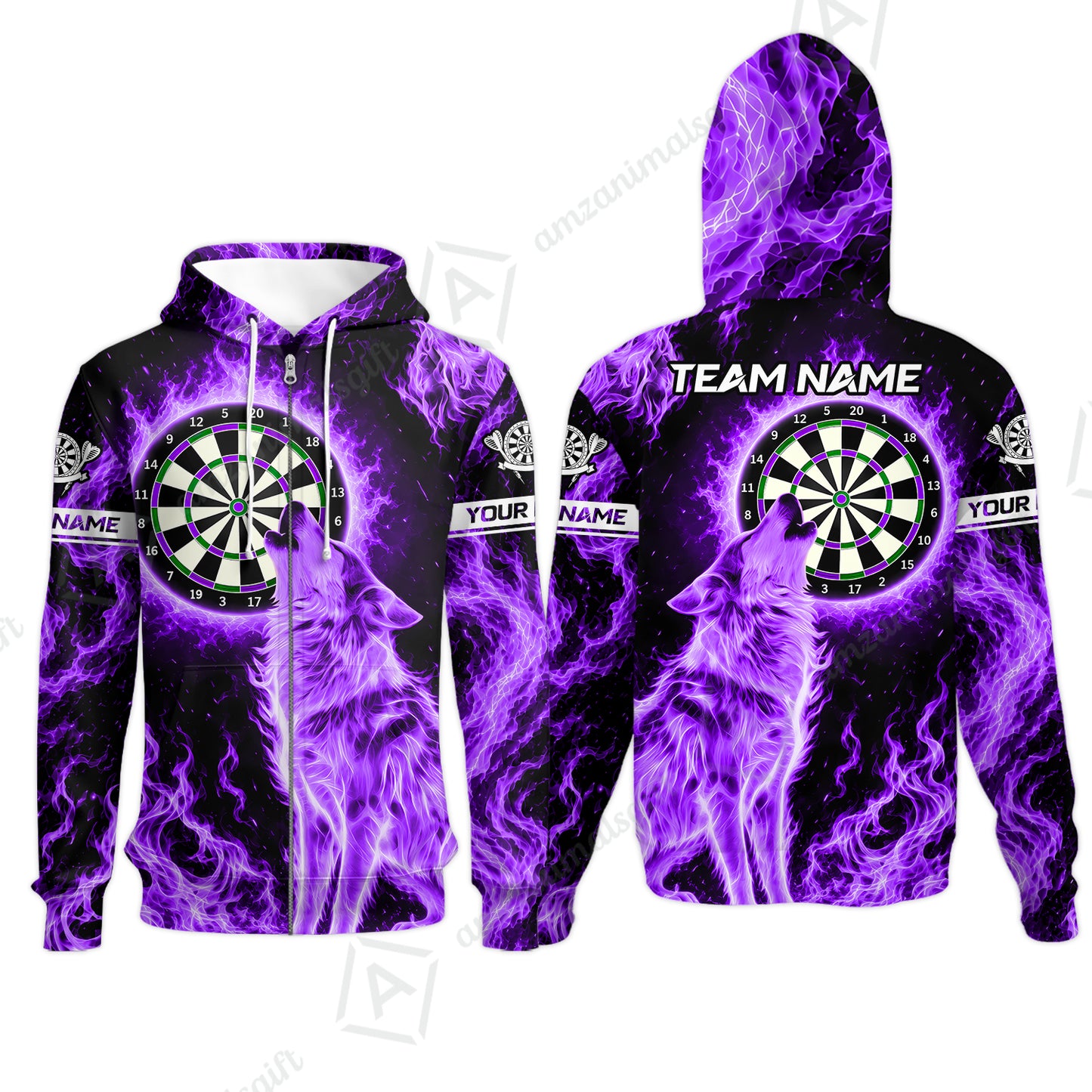 Zip Hoodie||Purple