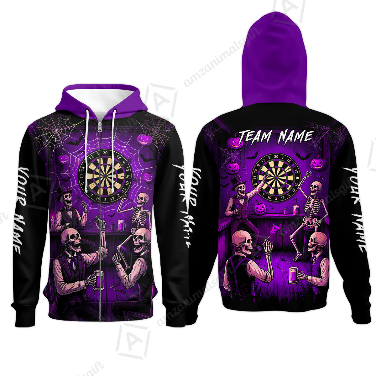 Zip Hoodie||Purple
