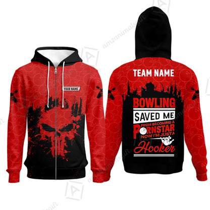 Zip Hoodie||Red