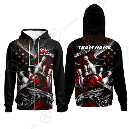 Zip Hoodie||Red