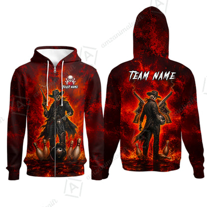 Zip Hoodie||Red