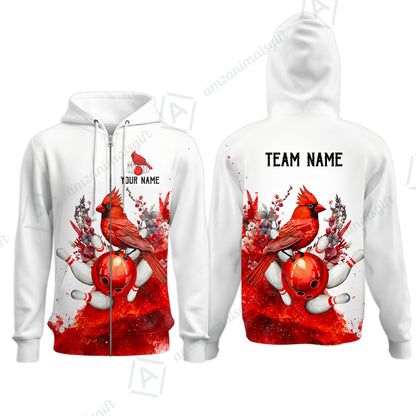 Zip Hoodie||Red