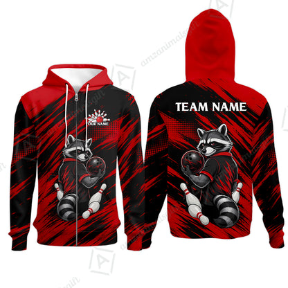 Zip Hoodie||Red