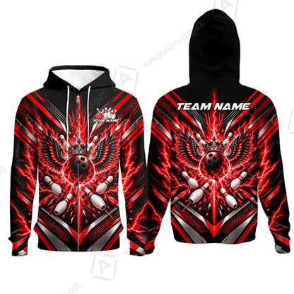 Zip Hoodie||Red