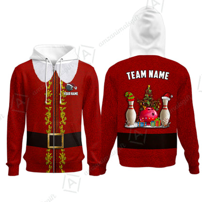 Zip Hoodie||Red