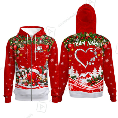 Zip Hoodie||Red