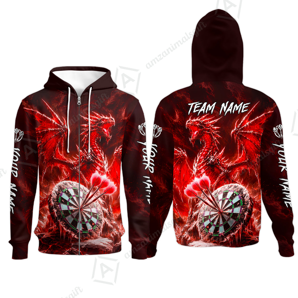 Zip Hoodie||Red
