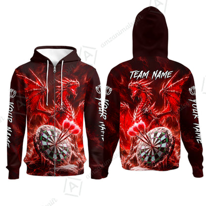 Zip Hoodie||Red